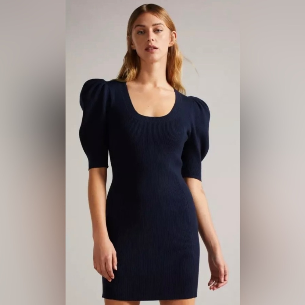 Ted Baker Women's Bodycon Dollra Dress TED Size 0 (00-0) Navy Retail $260
